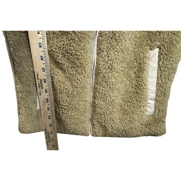 Patagonia Vest Women’s Medium Tan Los Gatos Sherpa Fleece Pockets Full Zip - Picture 8 of 9